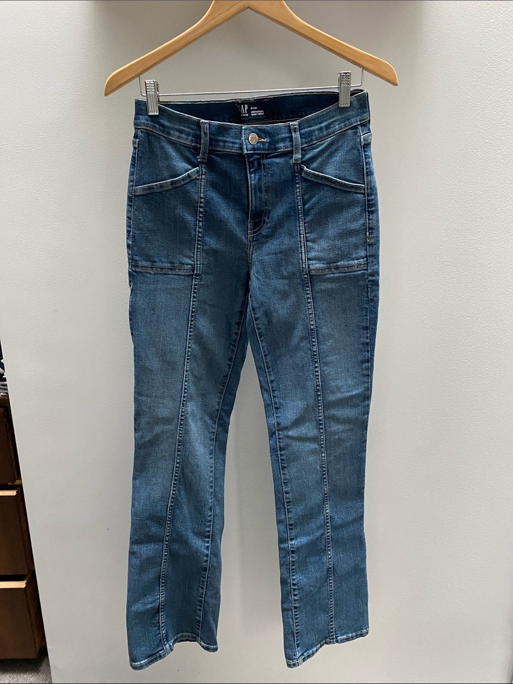 GAP Women's Universal Baby Boot Jeans in Mid Blue